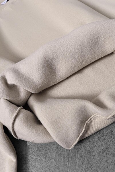 Slatra Ανδρικό μπεζ φούτερ Basic Oversize με κουκούλα