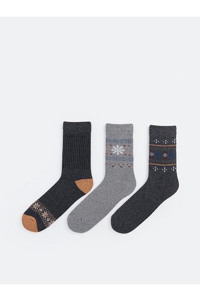 LC Waikiki LCW ACCESSORIES Ανδρικές κάλτσες με σχέδια 3 τεμαχίων