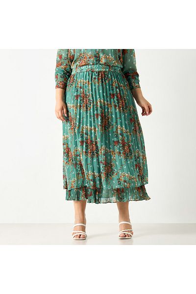 2Xtremz All-Over Floral Print Skirt with Elasticated Waistband