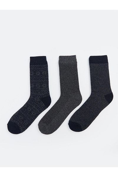 LC Waikiki LCW ACCESSORIES Patterned Men's Socks 3-Piece