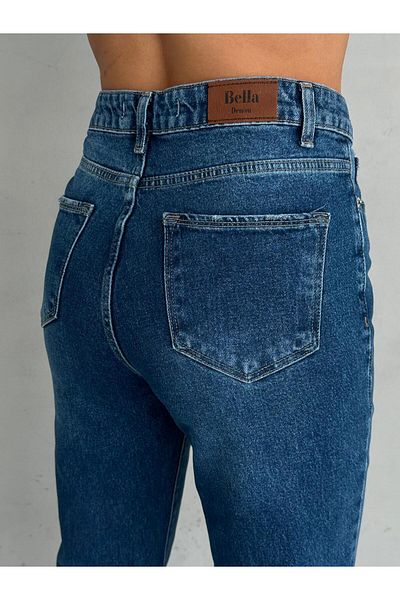 Zeo Basic Zeo Basic Lycra Mom Jean - Dark Blue Grinded