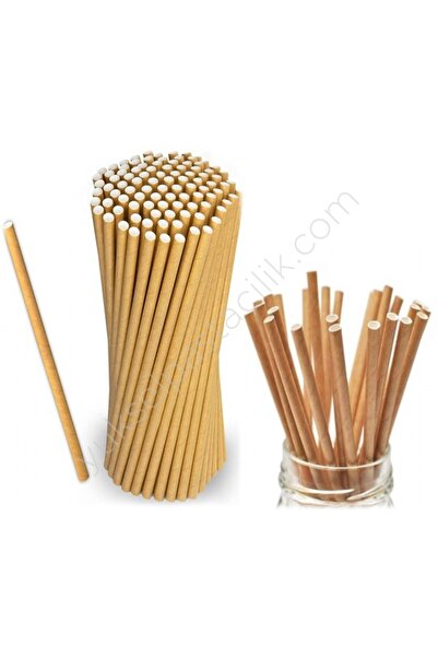 Evinizin Yardımcısı Karton Pipet Naturel Renk 25 Adet