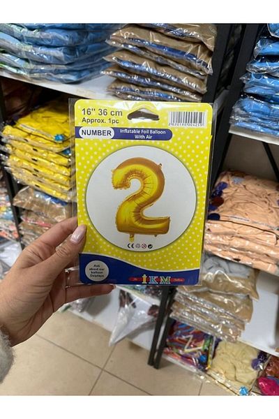 BALON HOME Gold Colored 16" (36 cm) Number Foil Balloons Types