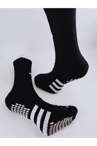 Shuttle Park Unisex High Pro Μαύρες Αντιολισθητικές Πετσέτες Σιλικόνης Αθλητικές Κάλτσες Match