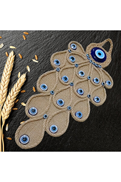 EL İŞİ Doğal Jüt Nazarlık Duvar Süsü Nazar Boncuğu Hediye Anneler Günü