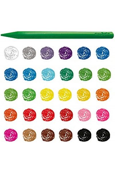 CARIOCA Jumbo 12-Piece Triangle Hands Non-Polluting Washable Pastel Crayons / 42671