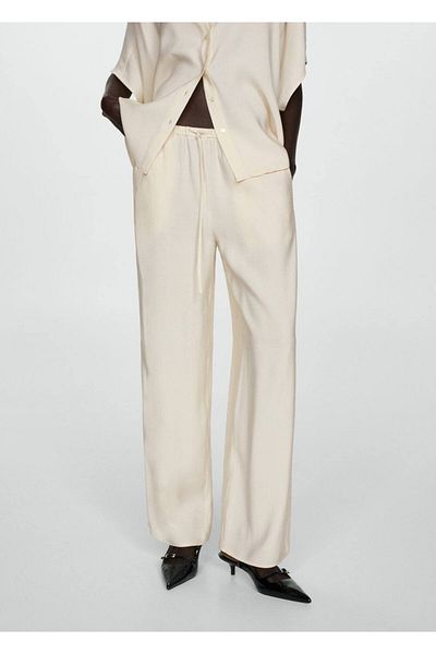 MANGO Woman Straight Cut Draped Pants