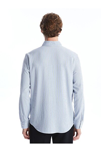 LC Waikiki SOUTHBLUE Çizgili Regular Fit Uzun Kollu Çizgili Erkek Gömlek