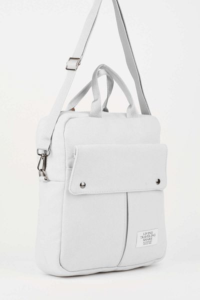 Vivaq Unisex Λευκό χοντρό ύφασμα καμβά 5 θέσεων με φερμουάρ που κλείνει με ιμάντα ώμου