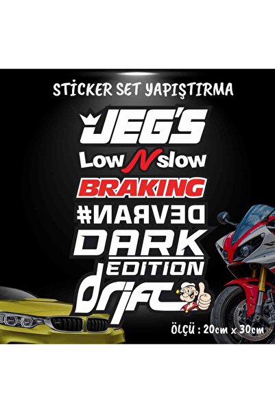 Automod Dark Devran Slow Sticker Set Car Auto Motorcycle Compatible