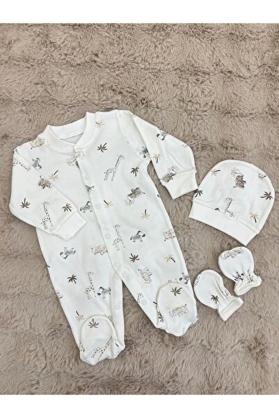 Beybi Yenidoğan Pamuklu 3’lü Safari Bebek Takımı