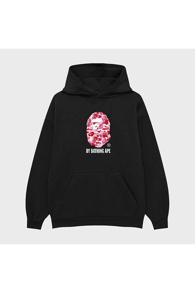 PURE EFFECT Унисекс суитшърт с качулка Oversize A Bathing Ape Kiss Printed 100% Cotton 3 Thread Reised