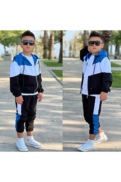 demir kids Erkek cocuk renkli garnili uclu esofman takımı