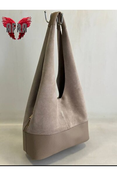 Afra Естествена суедна кожа ръчна и раменна чанта Нова сезонна раменна чанта ...