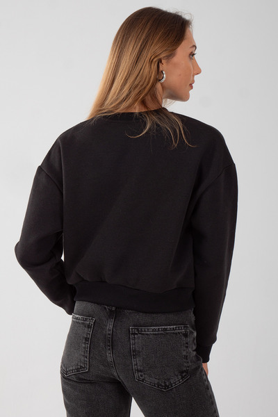 Diviny Γυναικείο φούτερ με λαιμόκοψη με 3 κλωστές