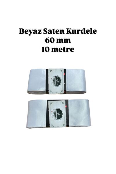 Yıldız Ticaret 10 Meters Satin Bride and Groom Ribbon - 6 cm Wide