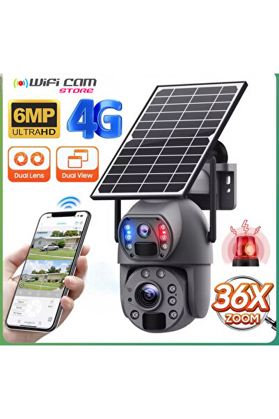 WİFİCAM 36X Optik Zoom 4G Çift Kameralı Solar Kamera