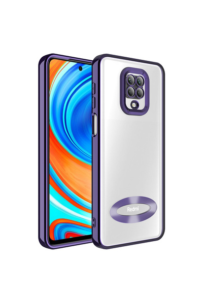 Ummeslem غطاء متوافق مع هاتف Redmi Note 9 Pro مع حماية للكاميرا وشعار يظهر شع...