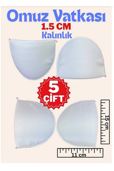 POLANGEL White 1.5 cm Multi-Purpose Shoulder and Boot Pads (5 Pairs) 10 Pieces