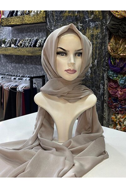 zagreus Kadın taş rengi janjanlı şal uzunluk 2.50metre abiye abayalar için