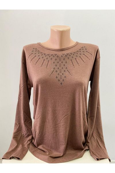 sevdalı Γυναικεία μπλούζα τσόκερ βιζόν με στάμπα Mother Clothing