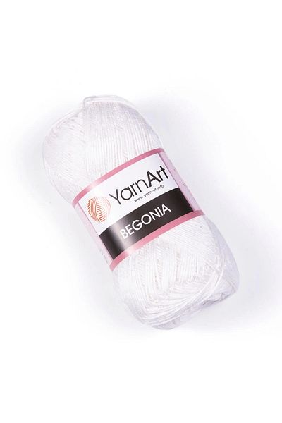 Yarnart Begonia - Mercerized Χέρι Πλεκτό Νήμα Λευκό-003