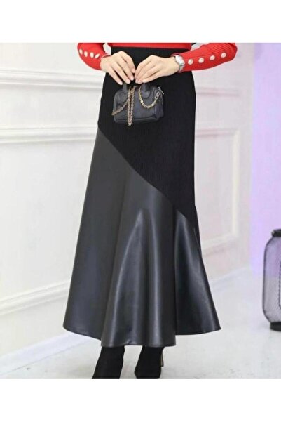 Gamzem تنورة جلدية مفصلة