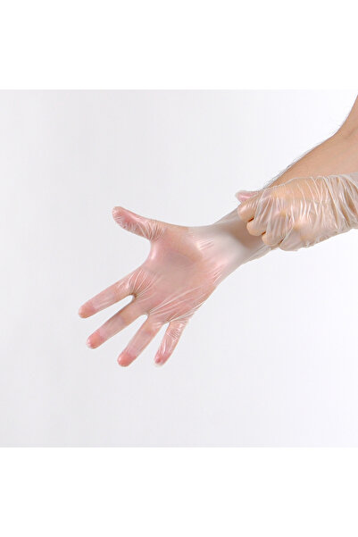 Apex Plus Oyşo Pudrasız Eldiven 100'lü Şeffaf Beyaz  L Beden
