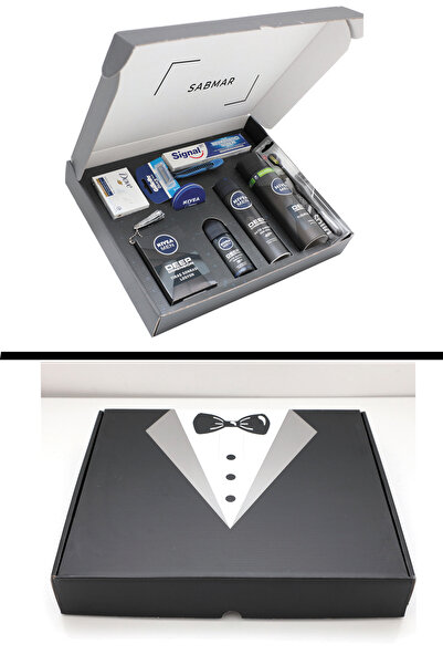 NIVEA Damat Bohçası Erkek Bohça Seti Nişan Söz Bohça Seti Çeyiz Kutusu Erkek Bakım Seti 2023018ch