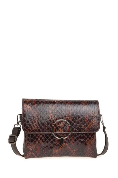 Bilik Deri Hakiki Deri Kahve-Taba Kadın Çapraz Askılı Çanta BLM 3041-NT