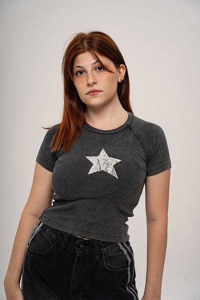AtegeWear Y2K HARAJUKU STAR ΕΚΤΥΠΩΜΕΝΟ ΚΟΝΤΟΜΑΝΙΚΙ
