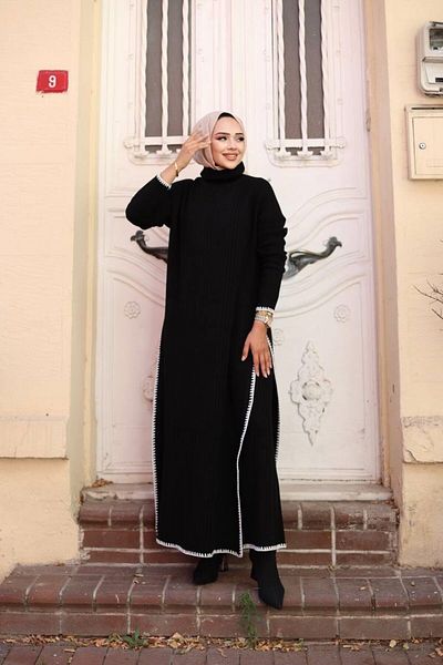 Cardella Σετ Hijab με ζιβάγκο και σχισμή Shepherd - Φόρεμα και παντελόνι
