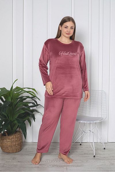 Asel Σετ βελούδινες πιτζάμες Plus Size