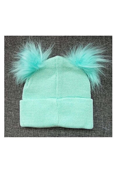 MYZİ STORE Tricotaj unisex pentru bebeluși, verde mentă, cu pompon