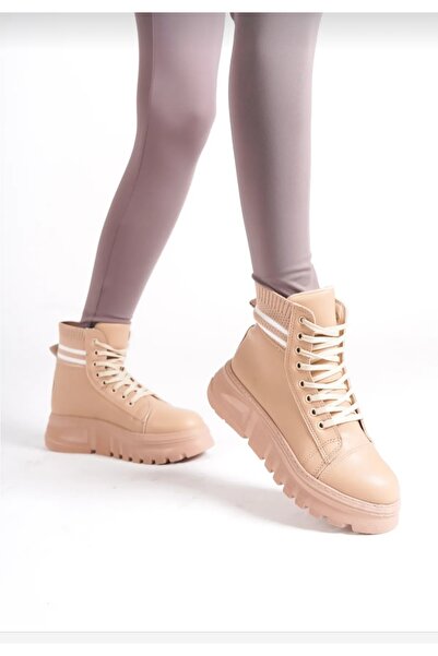 FİYANA SHOES Αθλητικές μπότες με υλικό δέρματος, πλεκτά, λεπτομερή, αδιάβροχα και αντιανεμικά