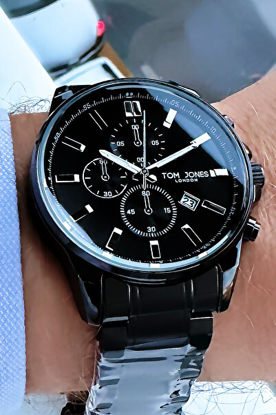 Tom Jones Erkek Kol Saati 3 Atm Su Geçirmez Siyah Renk Çelik Kordon Tje2034c4