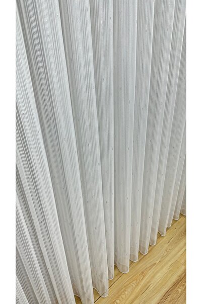 GLOMAR Luxury Silver Leafy Tulle Curtain with 1/3 Heavy Gramage - Non-Wrinkle and Does Not Want Iron