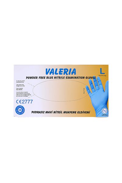 Apex Plus Valeria Nitrile Powder Free Gloves Blue Size L