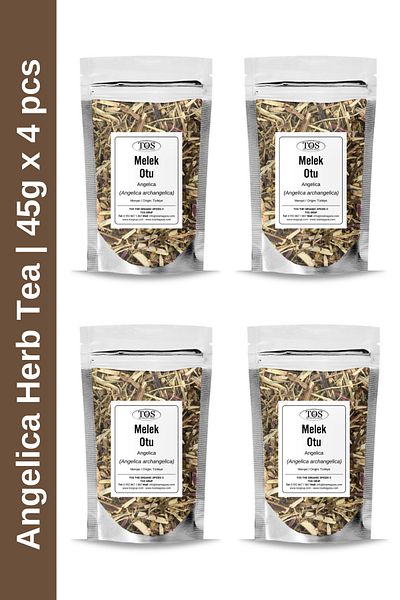 TOS The Organic Spices Angelica Herb Tea - Angel Herb Tea 45 Gr X 4 Pieces, Advantageous Set