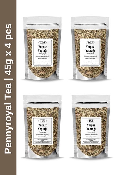 TOS The Organic Spices Yarpuz Leaf Tea 45 Gr X 4 Pieces |   Pennyroyal Tea |   Mentha Pulegium |   Advantageous Set
