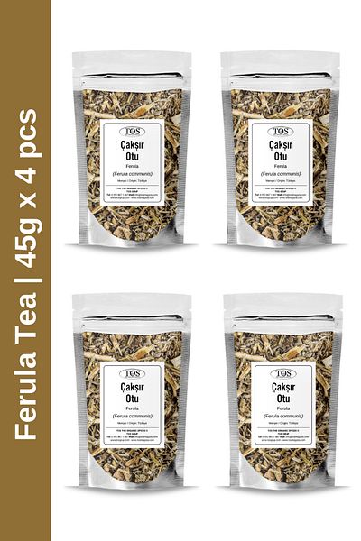 TOS The Organic Spices 45 Gr X 4 Pieces Ferula Tea - Flint Tea, Advantageous Set