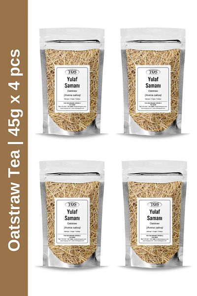 TOS The Organic Spices Oat Straw Tea - 45 Gr X 4 Pieces Oatstraw Tea Avena Sativa Advantageous Set