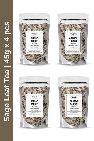 TOS The Organic Spices 45 g X 4 Sage Leaf Tea - Advantageous Set