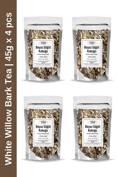TOS The Organic Spices 45 Gr X 4 Pieces White Willow Bark Tea - Advantageous Set