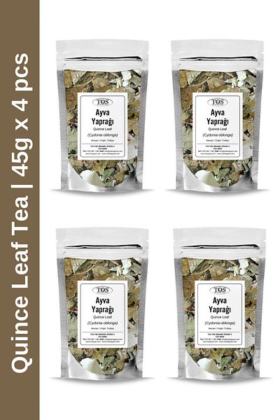 TOS The Organic Spices Quince Leaf Tea - 45 Gr X 4 Pieces Quince Leaf Tea Cydonia Oblonga Advantageous Set