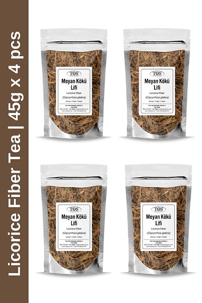 TOS The Organic Spices Licorice Fiber Tea 45 Gr X 4 Pieces |   Licorice Fiber Tea |   Glycyrrhiza Glabra |   Advantageous Set