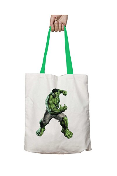 ART HEDİYE حقيبة كتف هالك مارفل قابلة للغسل بمقبض أخضر