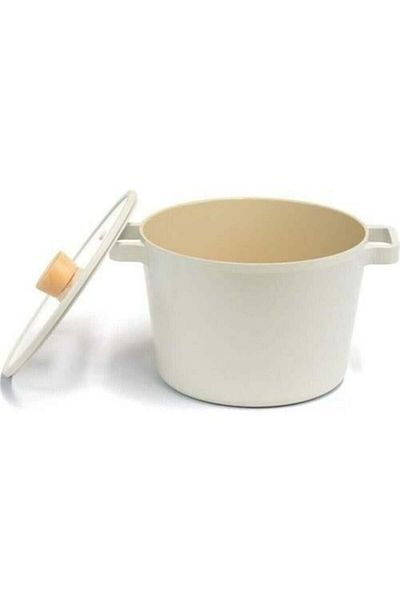 NEOFLAM Fika Aluminum Casting 26 cm Beige Deep Pot