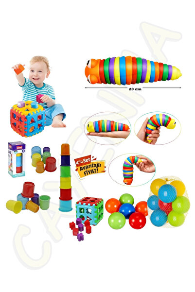 cayenna Esnek Sök Tak Tırtıl 20 cm File Bultak 9 parça Sevimli Kule 6 Parça 1...