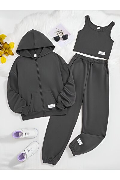 CDA Απλό γυναικείο σετ αθλητικής φόρμας Anthracite Bottom Top Triple